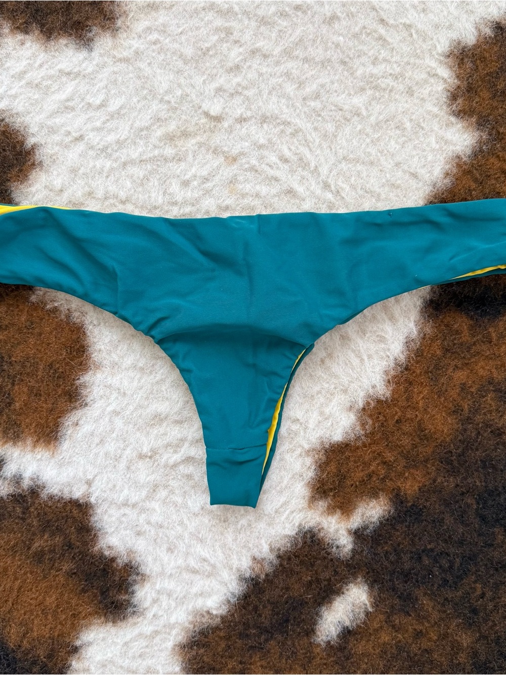 Reversible Teal & Yellow Women's Bikini Bottom